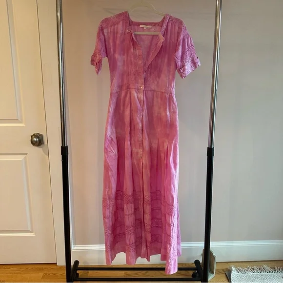 Loveshackfancy Pink Tie-dye Maxi Dress - Picture 2 of 4